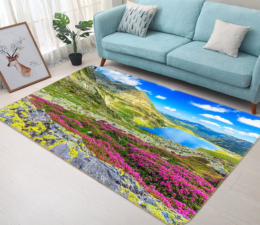 3D Flower Meadow 66114 Non Slip Rug Mat