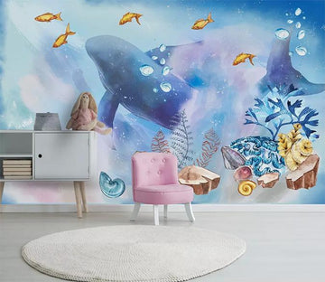 3D Blue Whale 1356 Wall Murals Wallpaper AJ Wallpaper 2 