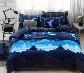 3D Mountain Moon 2008 Bed Pillowcases Quilt