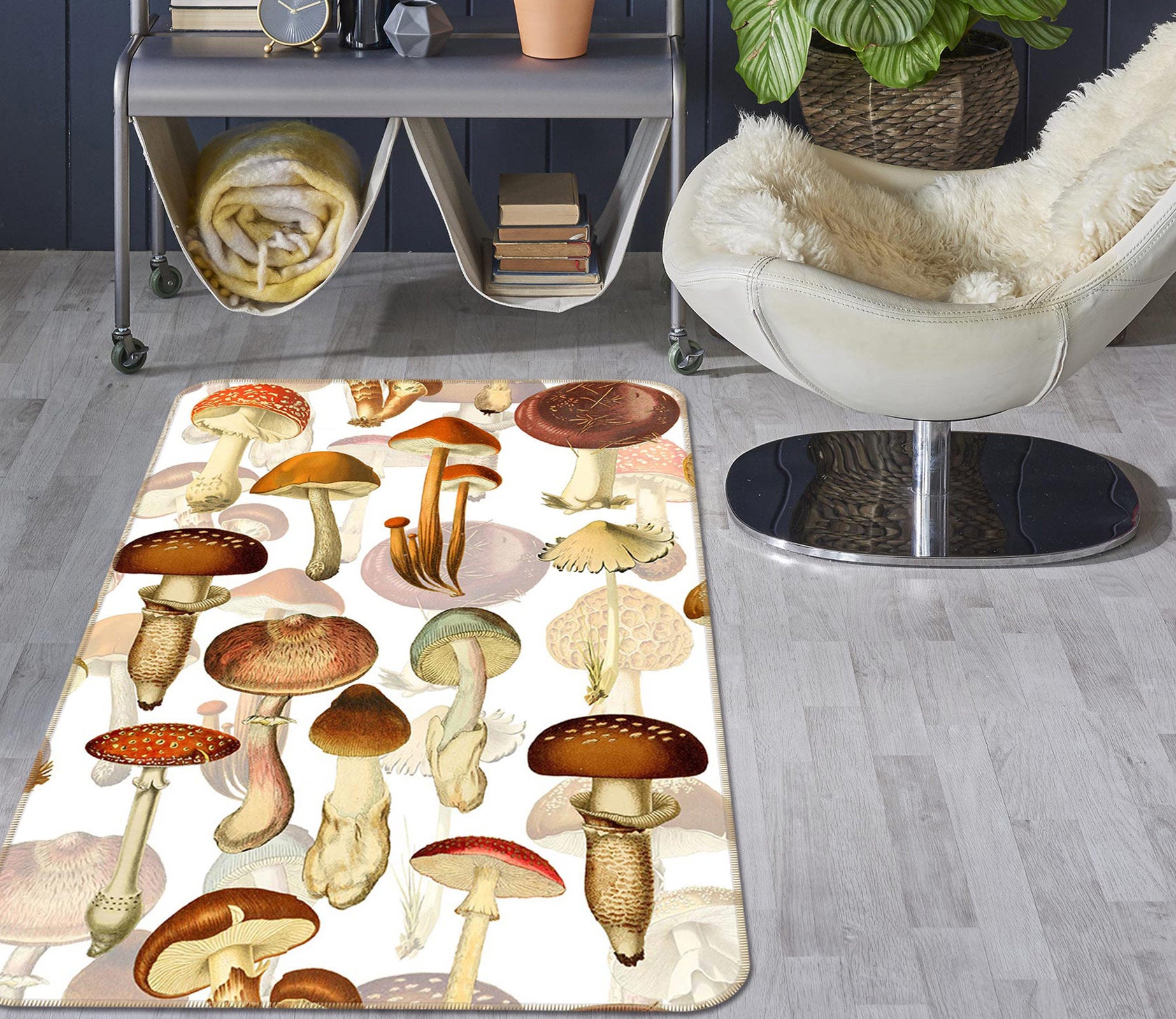 3D Mushroom Food 166 Uta Naumann Rug Non Slip Rug Mat