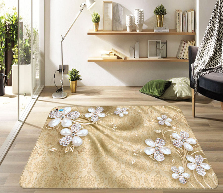 3D Flower 66111 Non Slip Rug Mat