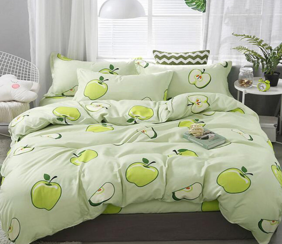 3D Green Apple 12145 Bed Pillowcases Quilt