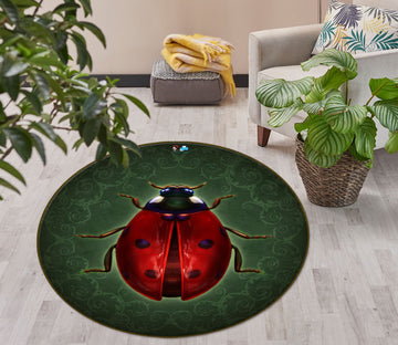 3D Red Insect 8908 Brigid Ashwood Rug Round Non Slip Rug Mat