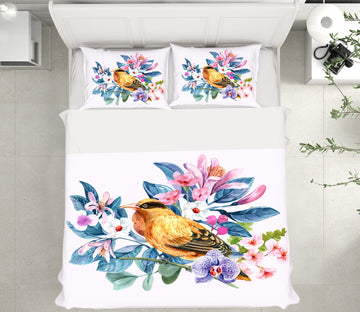 3D Flower Branch Sparrow 58236 Bed Pillowcases Quilt