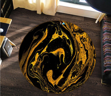 3D Black Water Ripple 264 Round Non Slip Rug Mat Mat AJ Creativity Home 
