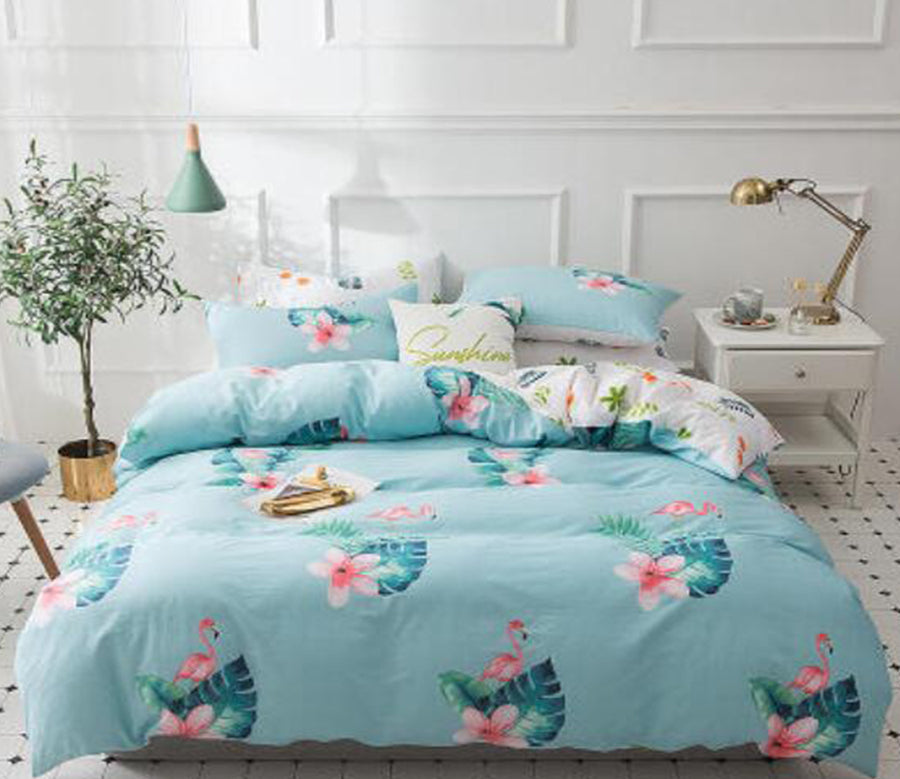 3D Blue Flamingo 17093 Bed Pillowcases Quilt