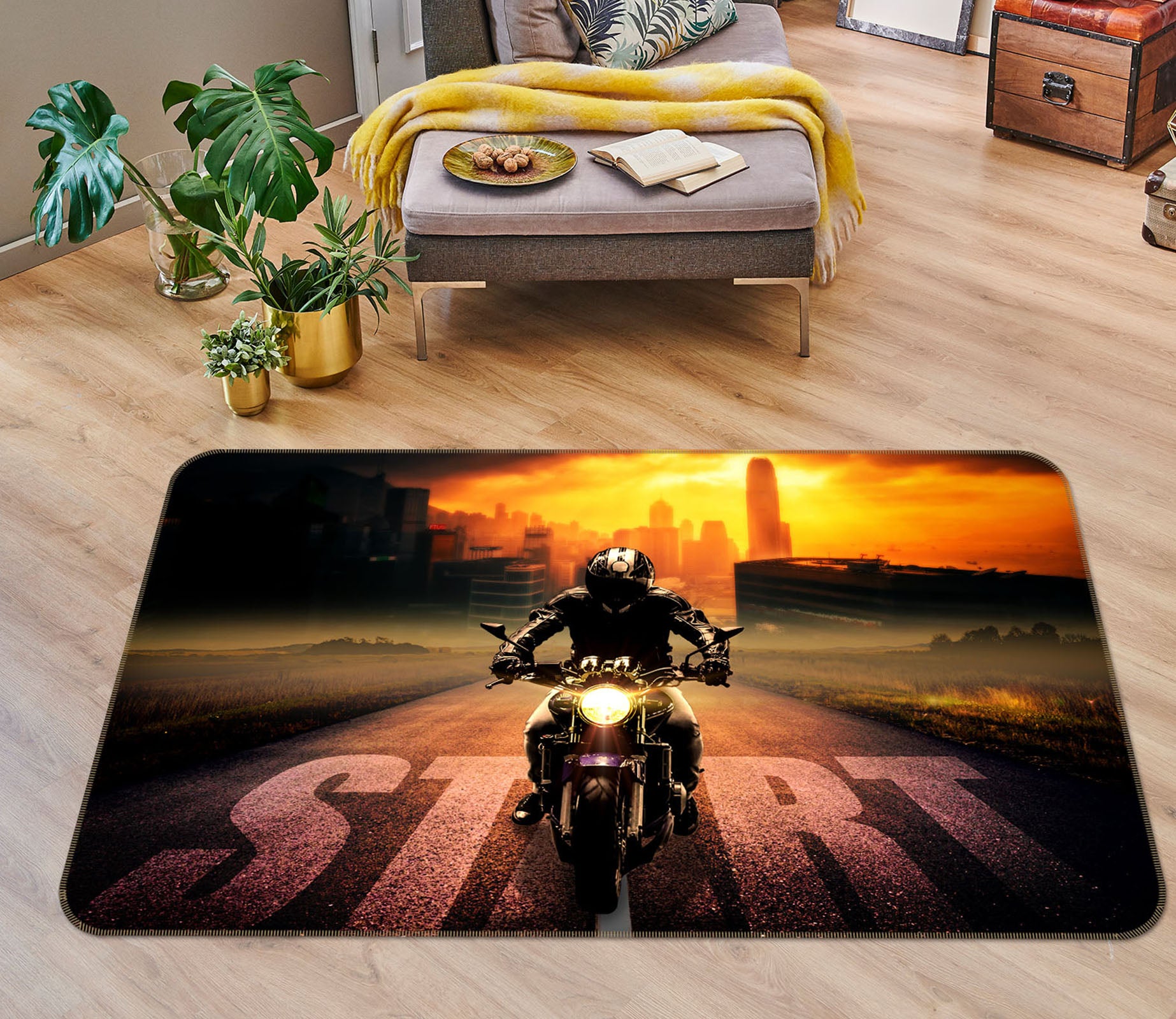 3D Motorcycle 39007 Vehicle Non Slip Rug Mat