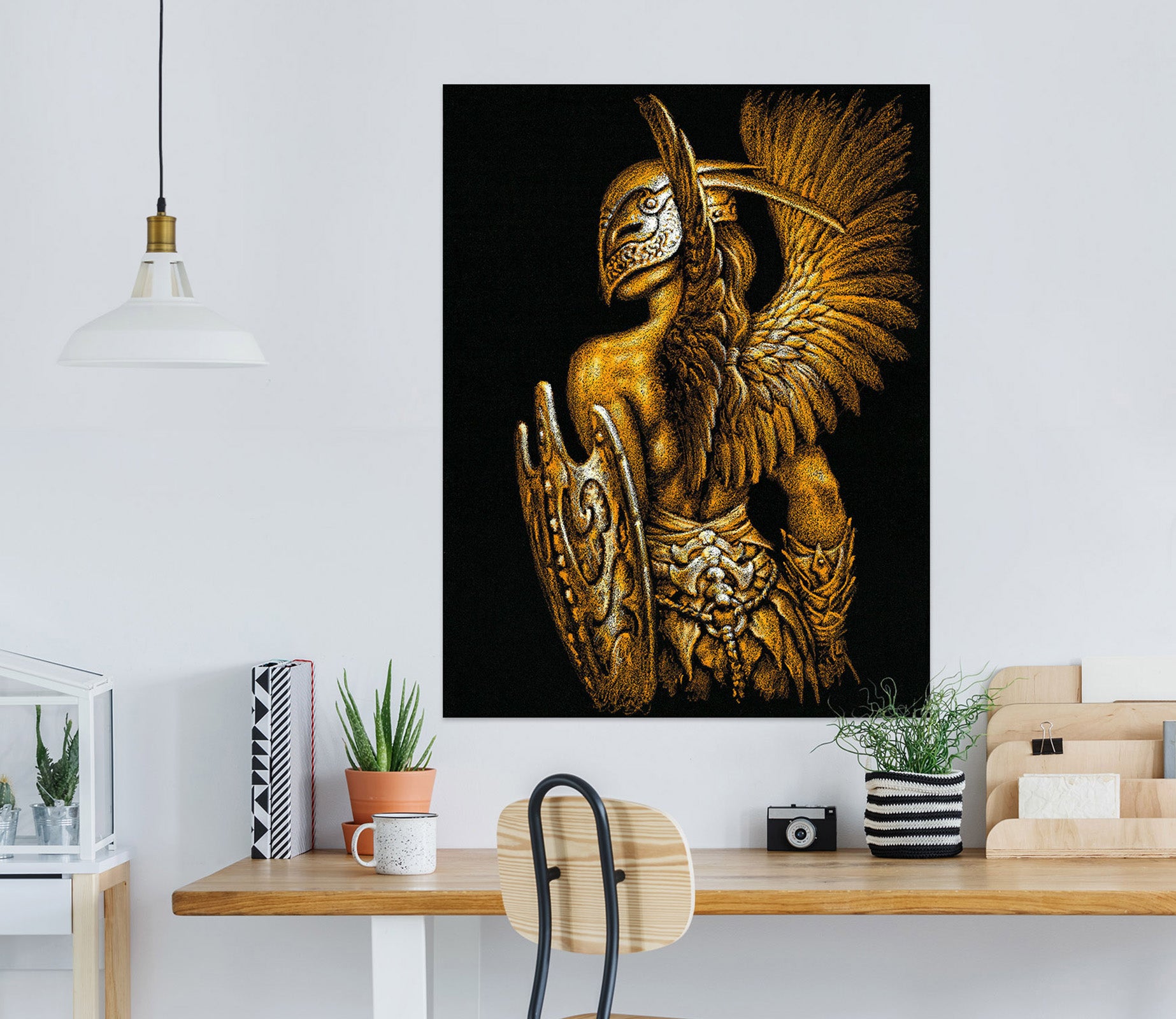 3D Shield Wings Mask Male 8116 Ciruelo Wall Sticker