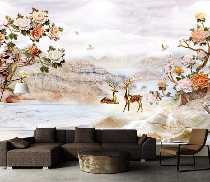 3D River Fawn 1551 Wall Murals Wallpaper AJ Wallpaper 2 