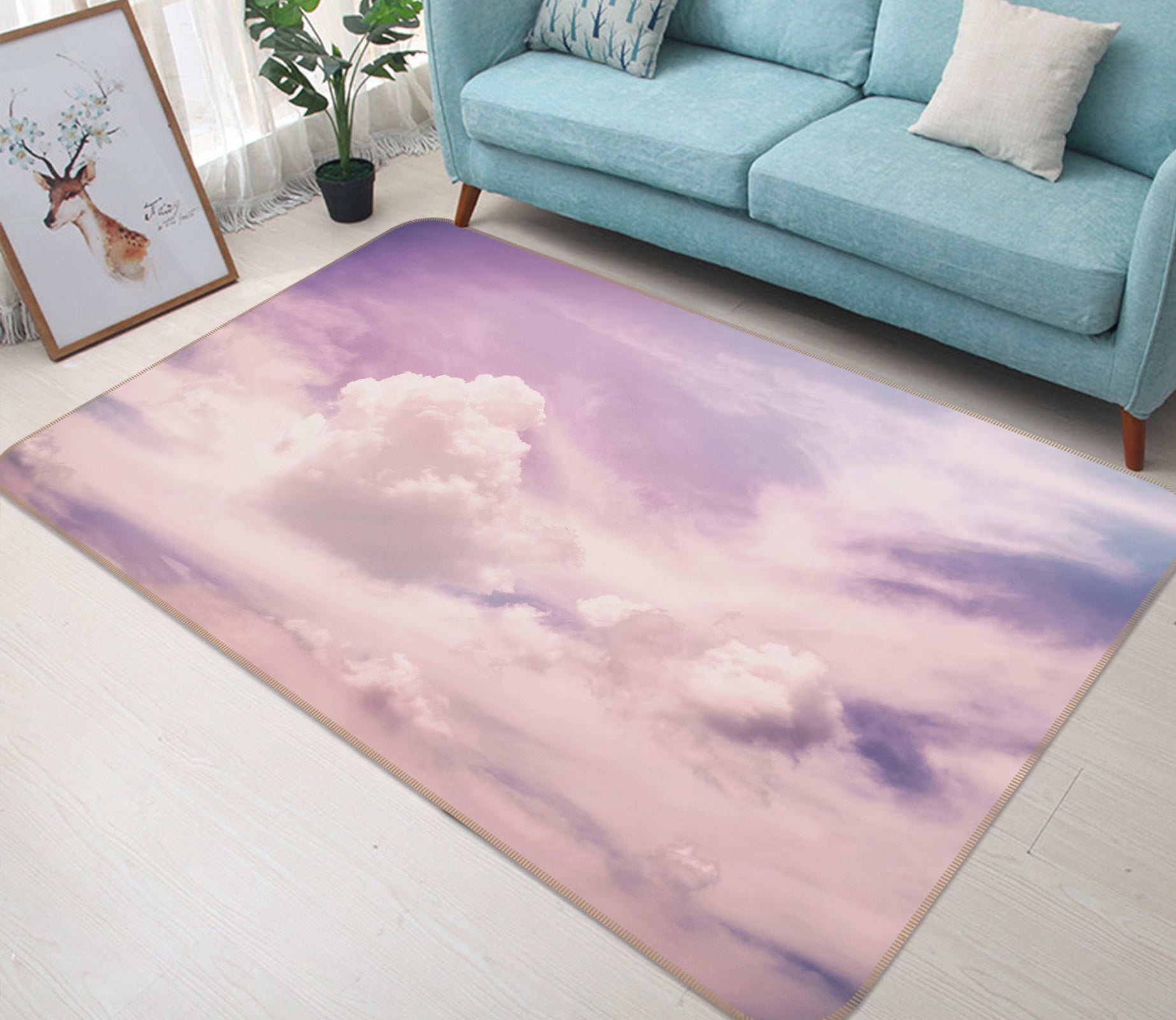 3D Clouds 35177 Non Slip Rug Mat
