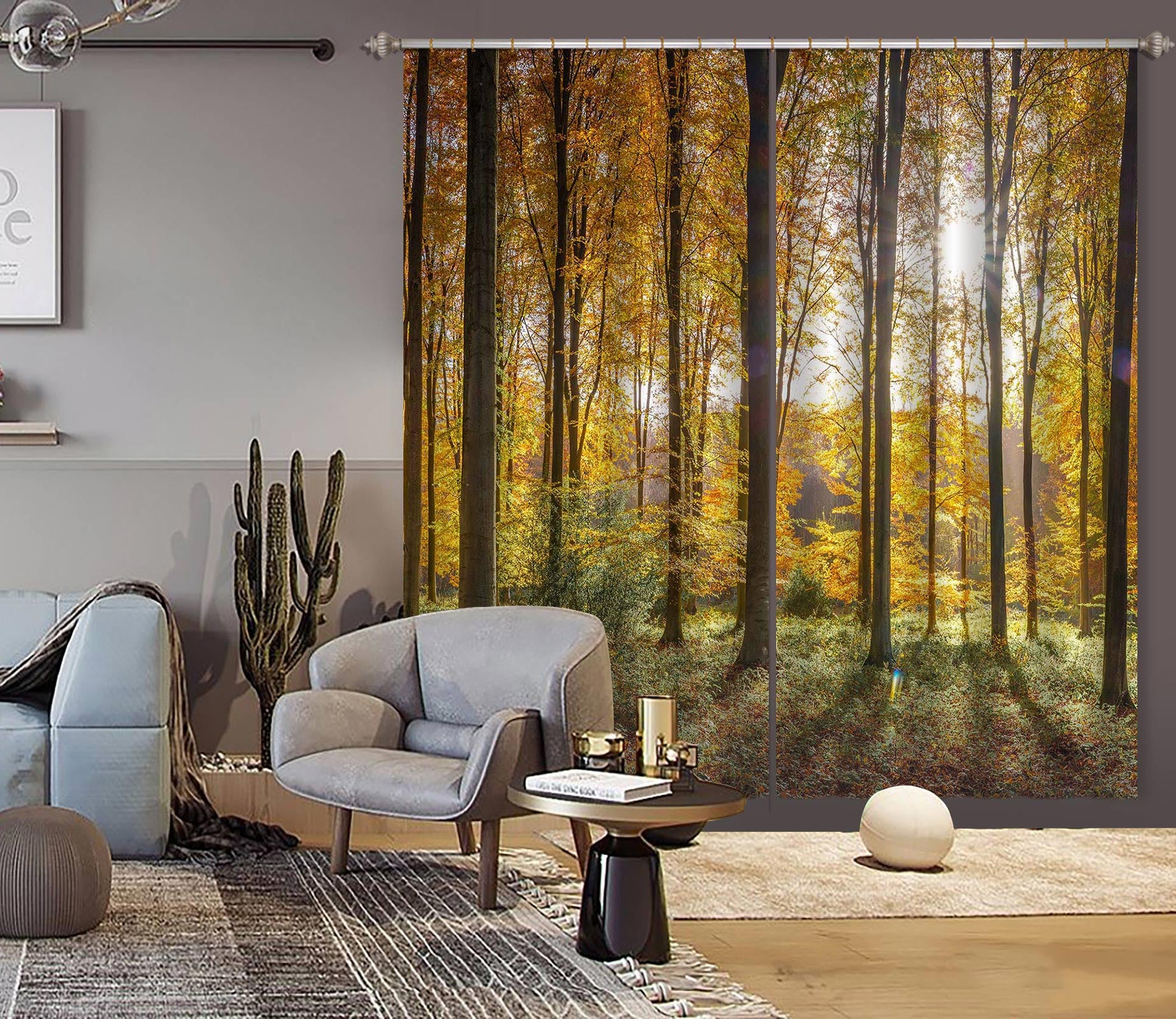 3D Sunlight Trees 6604 Assaf Frank Curtain Curtains Drapes