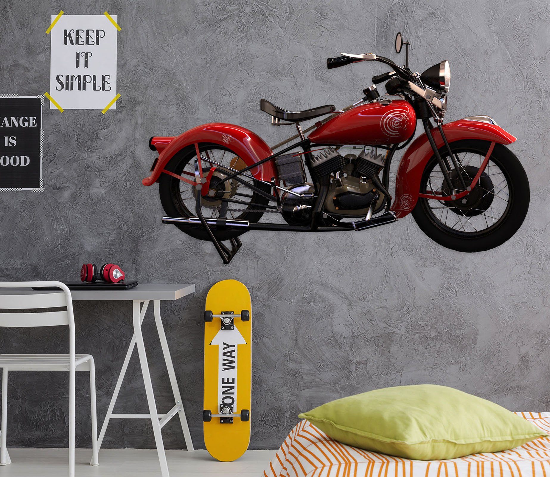 3D Red Motorcycle 222 Vehicles Wallpaper AJ Wallpaper 