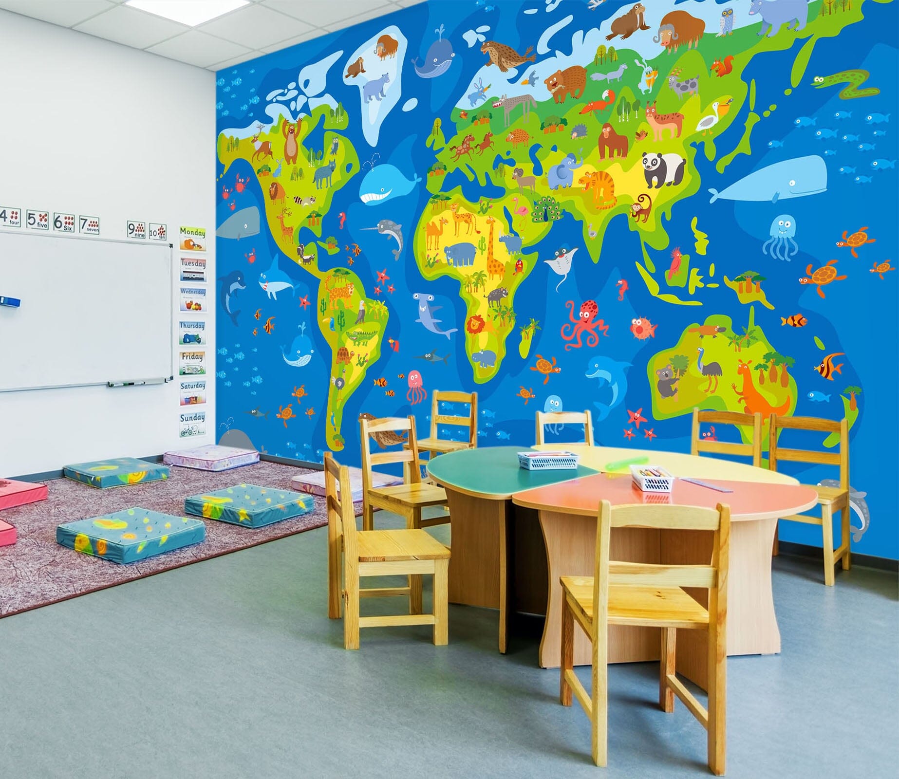 3D Oasis Sea 2052 World Map Wall Murals Wallpaper AJ Wallpaper 2 