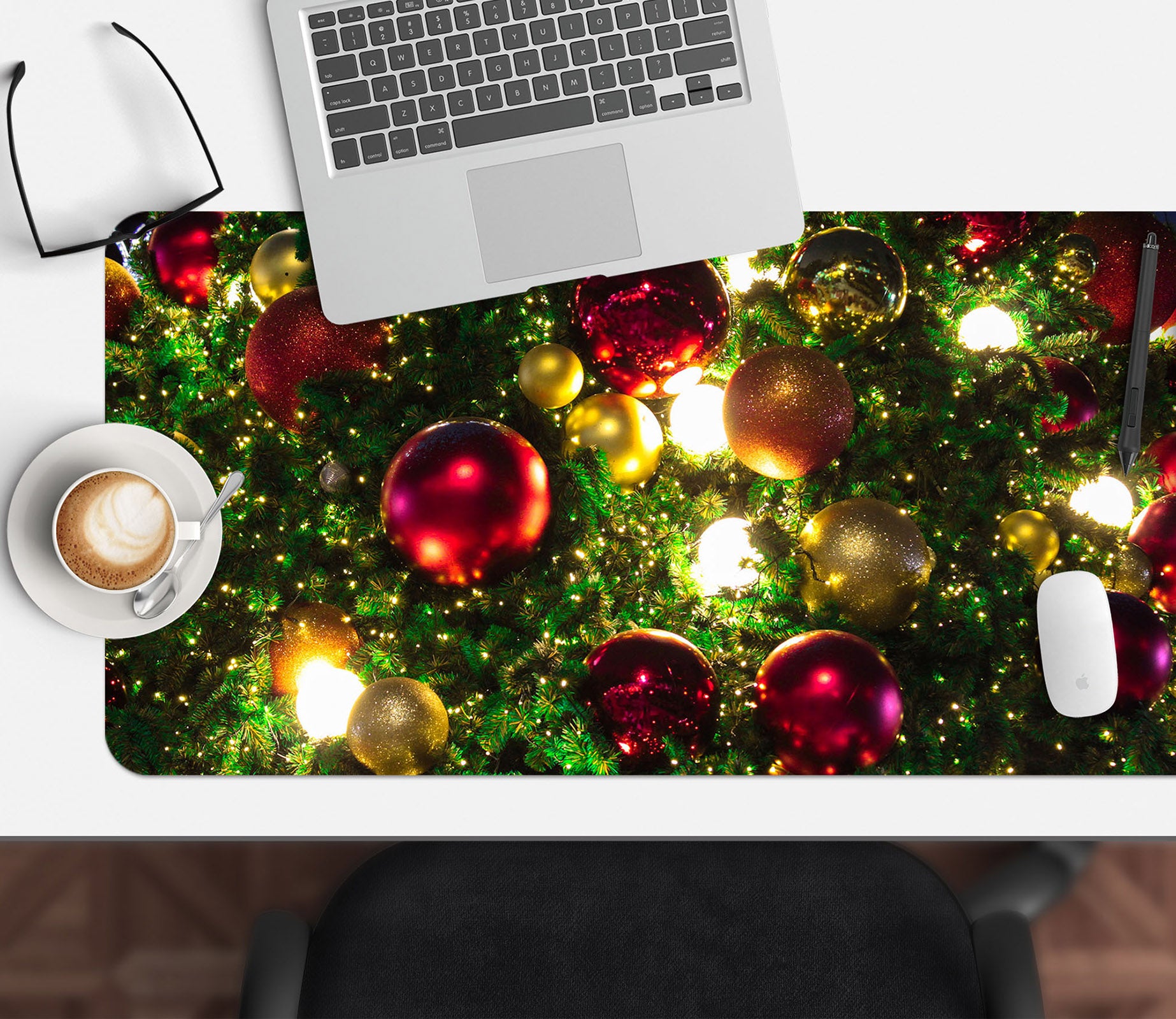3D Yellow-Red Ball 51219 Christmas Desk Mat Xmas