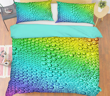 3D Colored Water Drops 13159 Bed Pillowcases Quilt