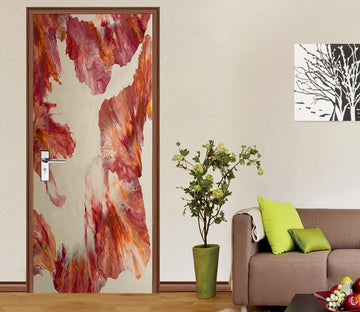3D Red Texture 9205 Valerie Latrice Door Mural