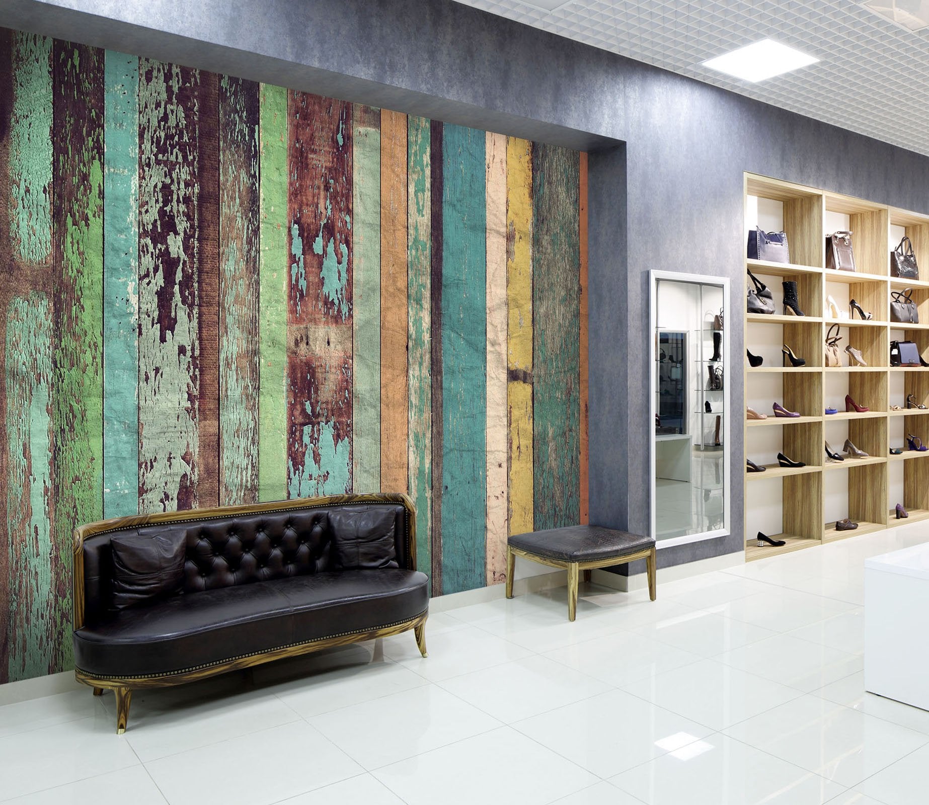3D Colorful Batten pattern 08 Wall Murals Wallpaper AJ Wallpaper 2 