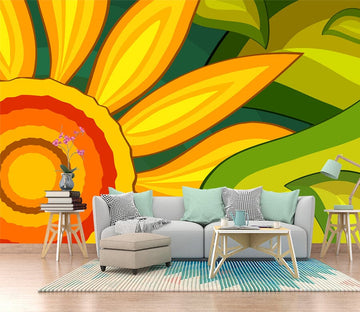 3D Yellow Flower WC043 Wall Murals Wallpaper AJ Wallpaper 2 