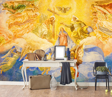 3D Golden Angel 1558 Wall Murals