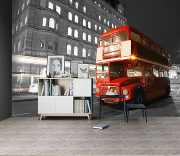 3D Double Decker Bus 244 Vehicle Wall Murals