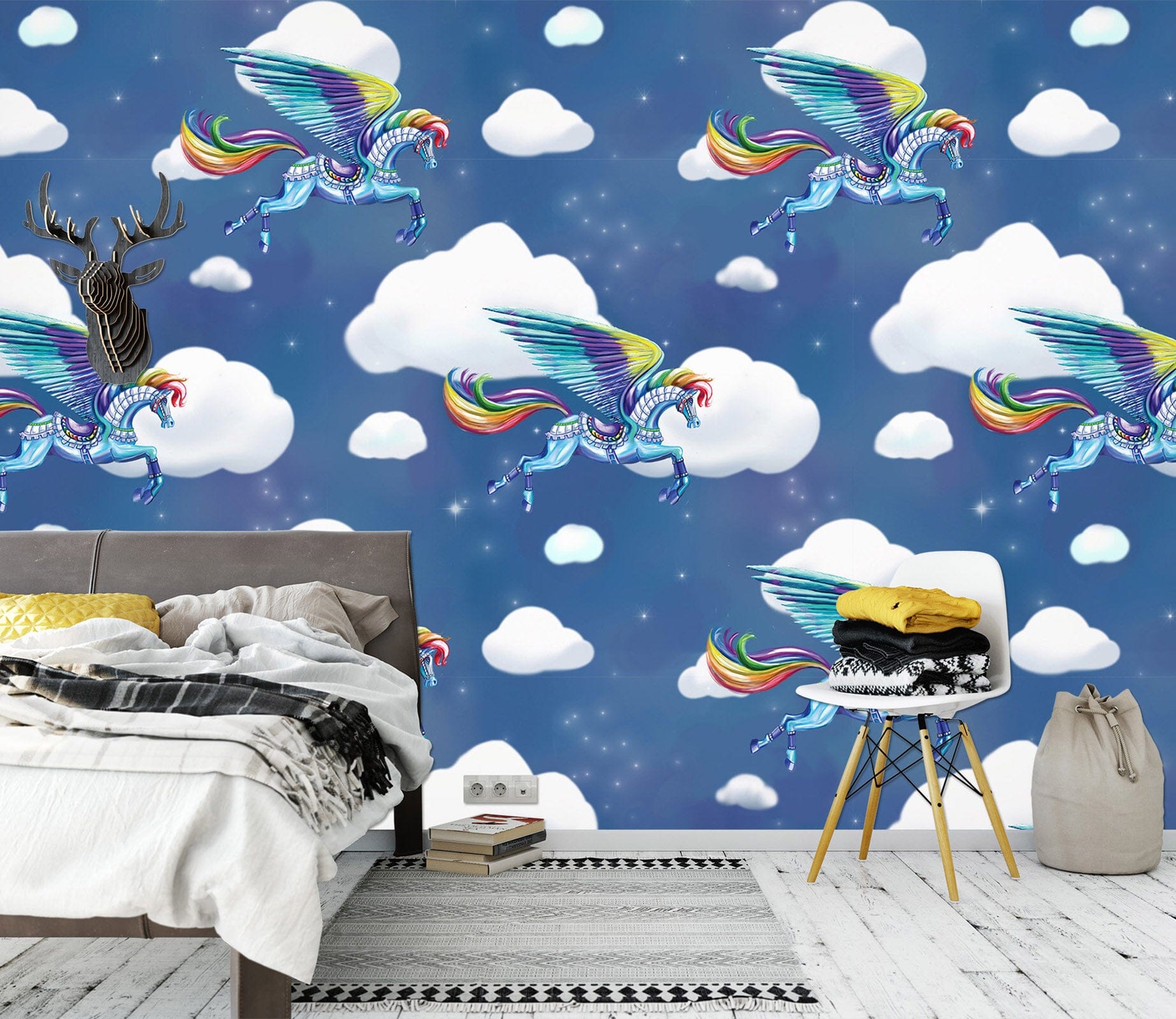 3D Rainbow White Clouds 1413 Rose Catherine Khan Wall Mural Wall Murals Wallpaper AJ Wallpaper 2 
