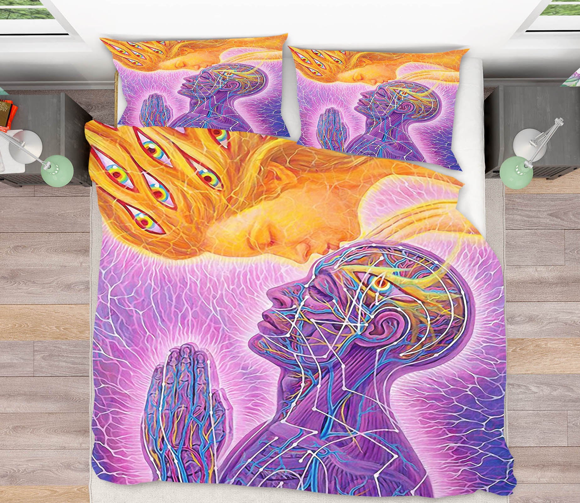 3D Purple Portrait 12183 Bed Pillowcases Quilt