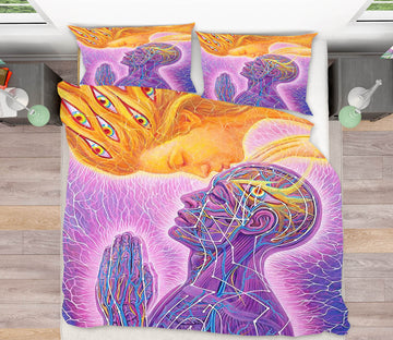 3D Purple Portrait 12183 Bed Pillowcases Quilt