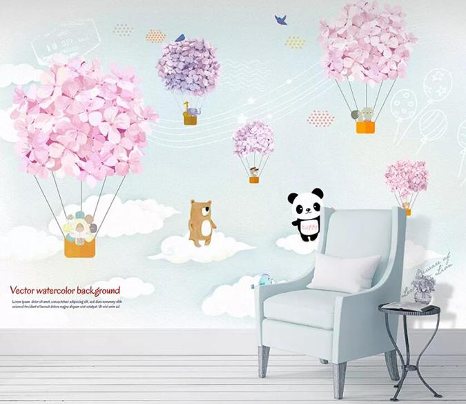 3D Bear Balloon 1413 Wall Murals Wallpaper AJ Wallpaper 2 