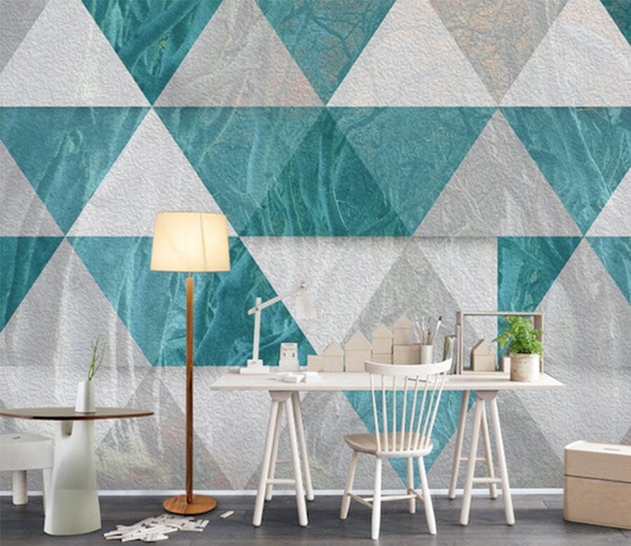 3D Blue Triangle WG151 Wall Murals Wallpaper AJ Wallpaper 2 
