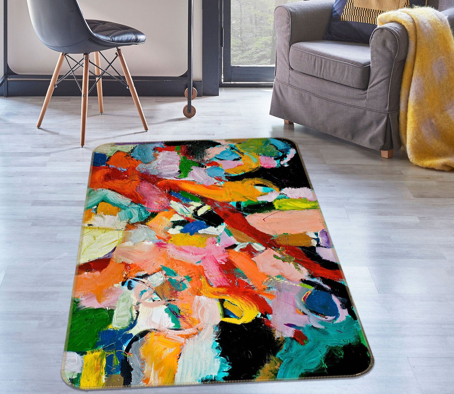 3D Forest Doodle 1024 Allan P. Friedlander Rug Non Slip Rug Mat Mat AJ Creativity Home 