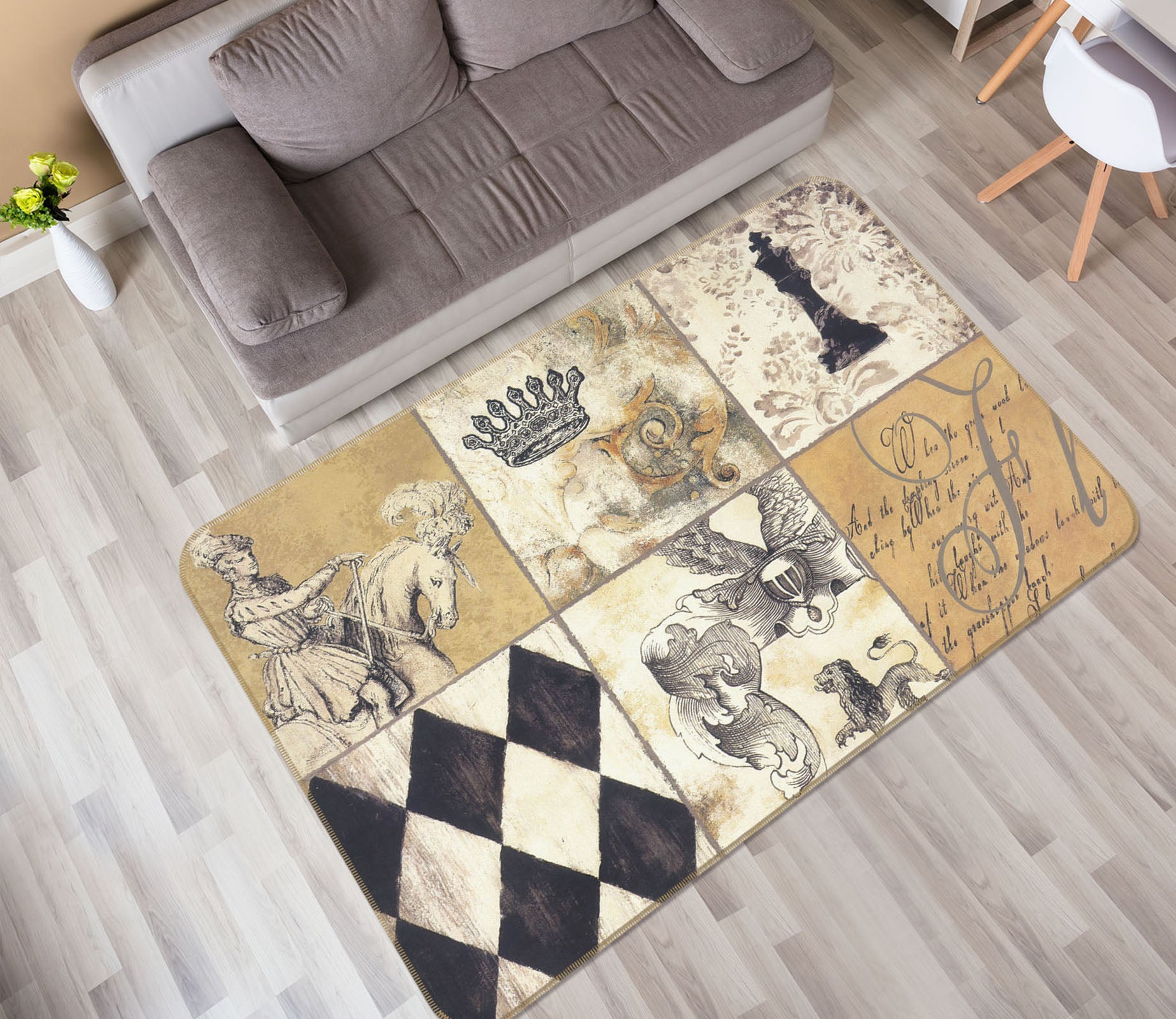 3D Piece Pattern 32051 Non Slip Rug Mat