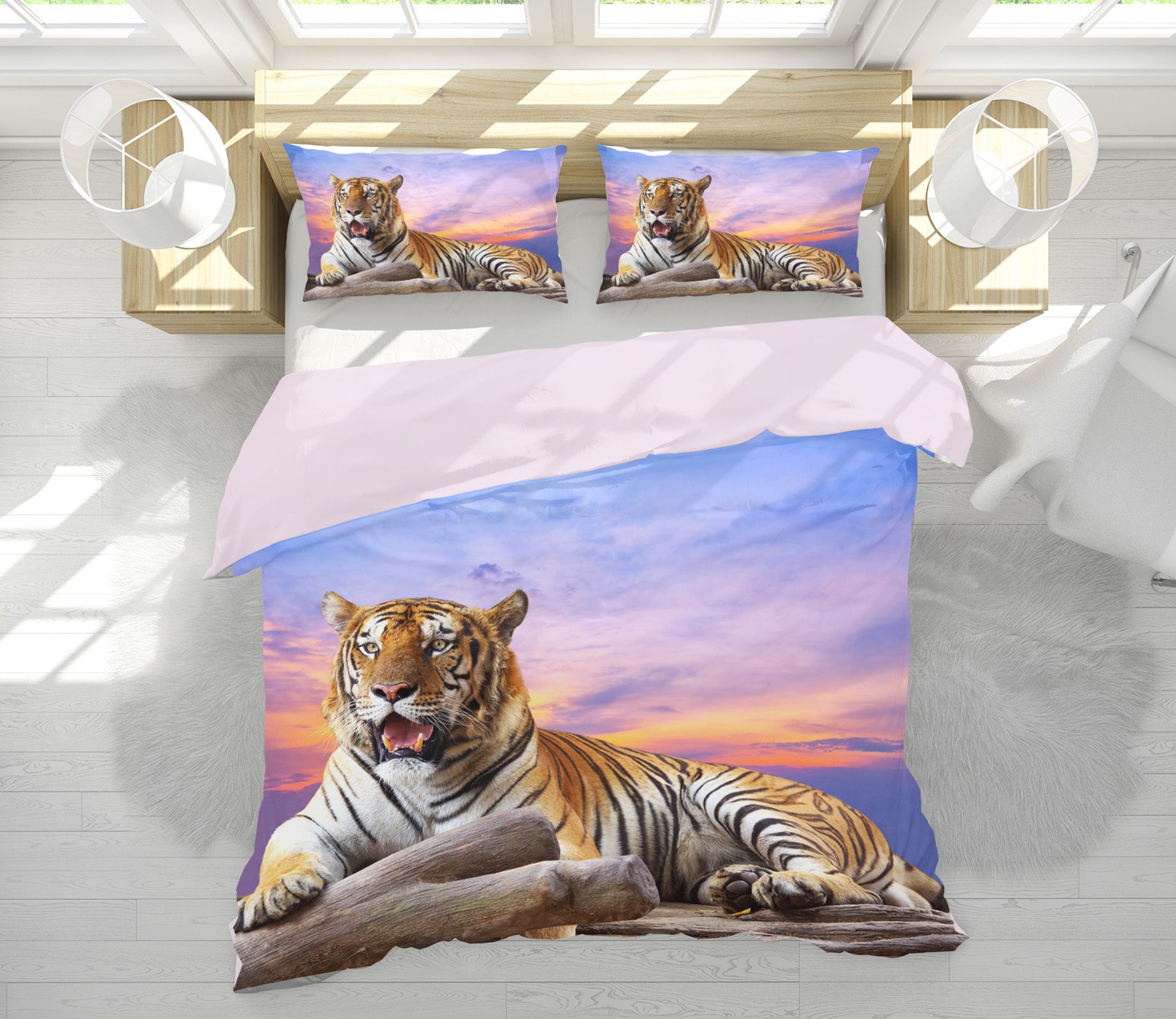 3D Tiger Sky 21032 Bed Pillowcases Quilt