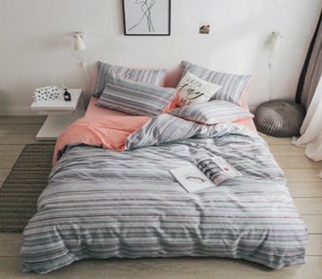 3D Light Gray Bars 15125 Bed Pillowcases Quilt