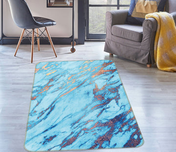 3D Blue Lines 27028 Non Slip Rug Mat