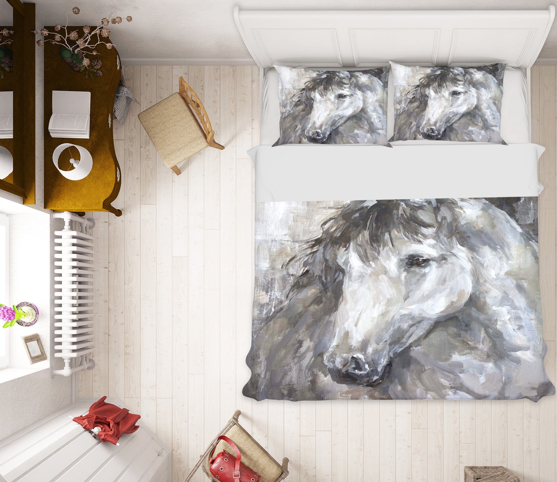 3D Sketch Horse 029 Debi Coules Bedding Bed Pillowcases Quilt Quiet Covers AJ Creativity Home 