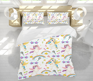 3D Rainbow Unicorn 60209 Bed Pillowcases Quilt