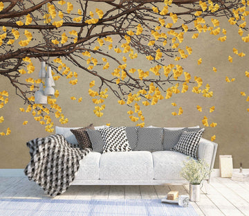 3D Golden Leaves 1457 Wall Murals Wallpaper AJ Wallpaper 2 