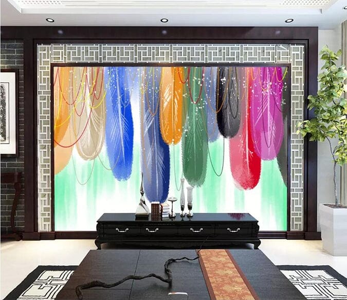 3D Colored Feathers 2655 Wall Murals Wallpaper AJ Wallpaper 2 