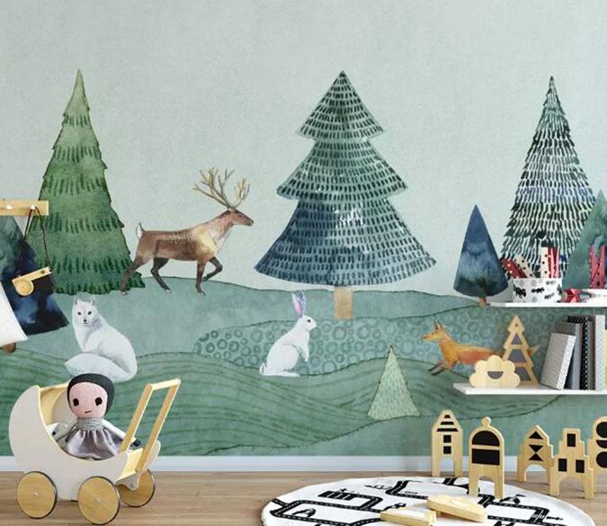 3D Animal Forest 443 Wall Murals Wallpaper AJ Wallpaper 2 