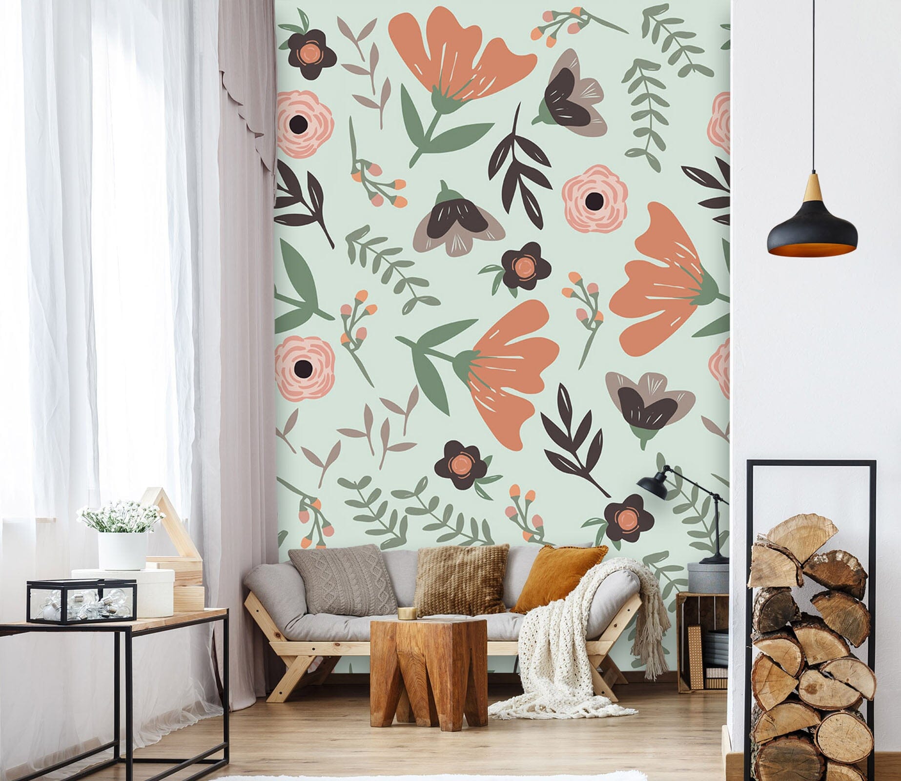 3D Colored Flowers 1408 Jillian Helvey Wall Mural Wall Murals Wallpaper AJ Wallpaper 2 