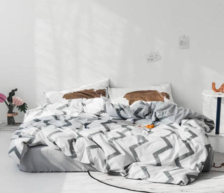 3D Gray Curve 20243 Bed Pillowcases Quilt
