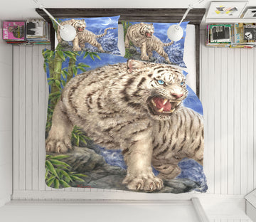 3D White Tiger 5886 Kayomi Harai Bedding Bed Pillowcases Quilt Cover Duvet Cover