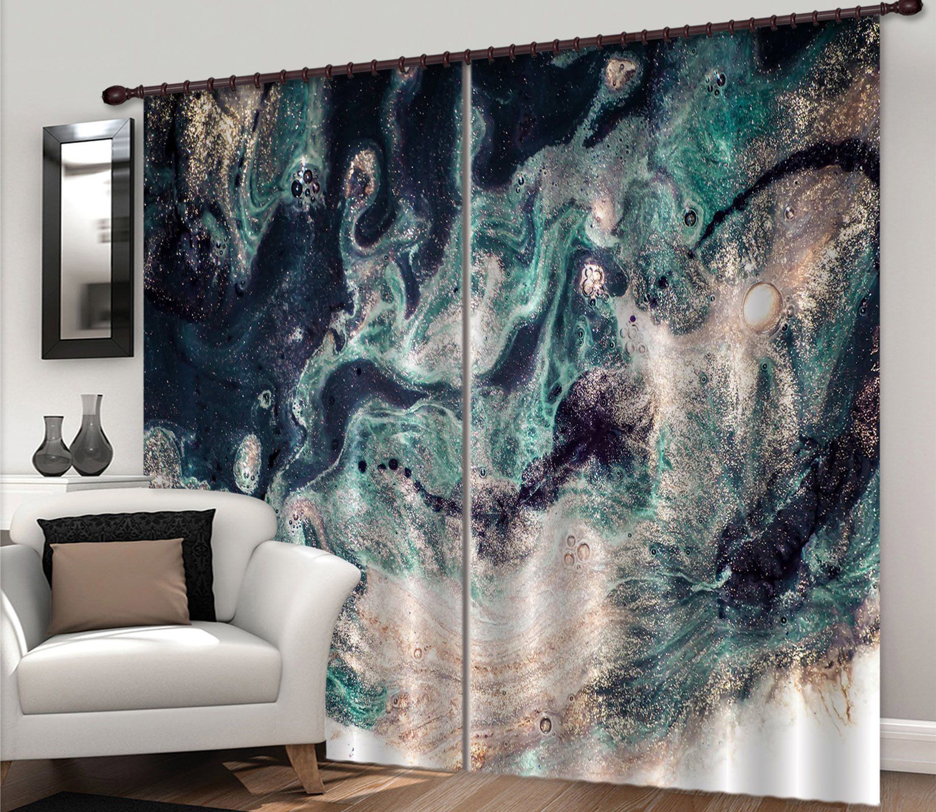 3D Abstract Sand Painting 58 Curtains Drapes Curtains AJ Creativity Home 