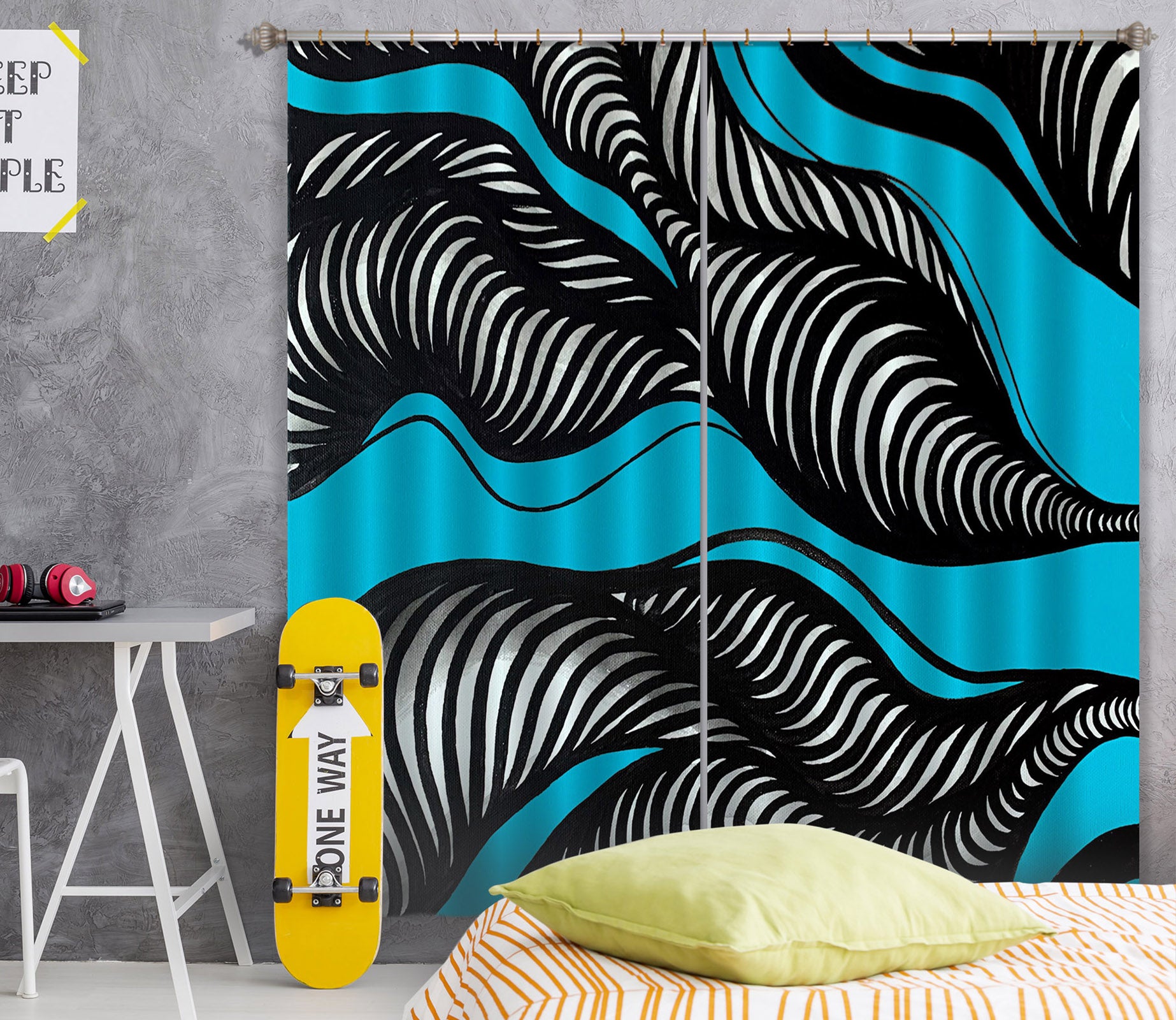 3D Black Vortex 386 Jacqueline Reynoso Curtain Curtains Drapes