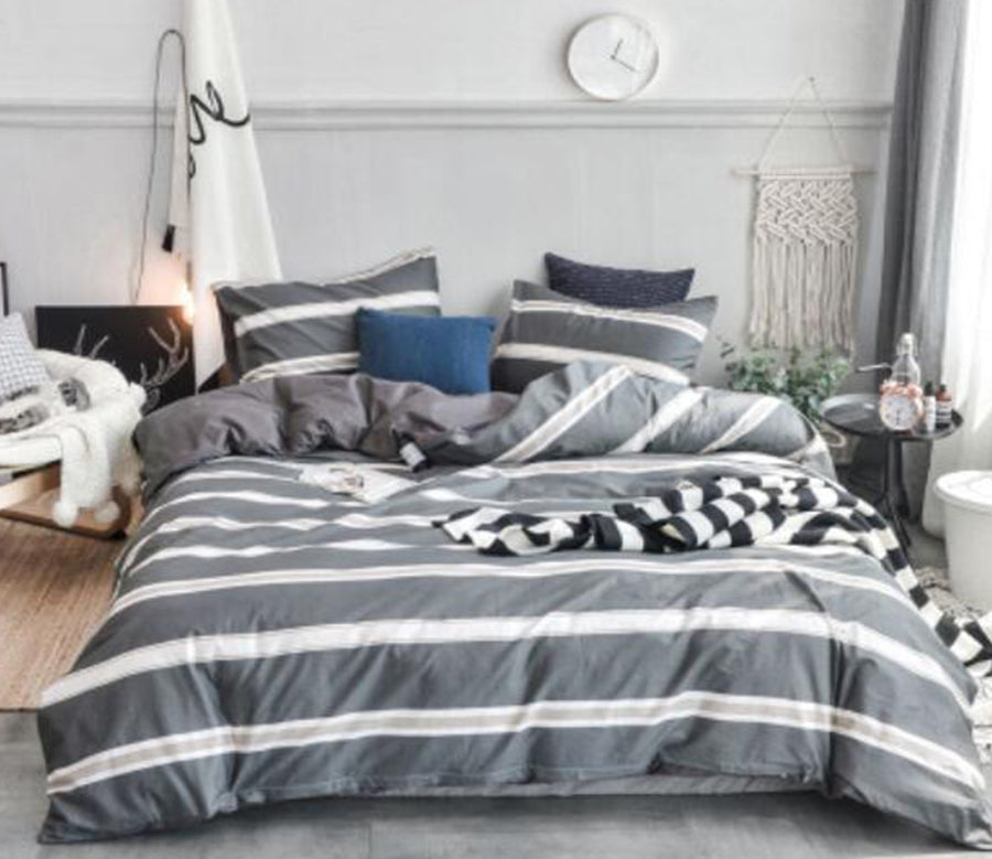 3D Off-White Stripes 15087 Bed Pillowcases Quilt