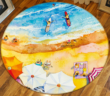 3D Beach 81051 Round Non Slip Rug Mat