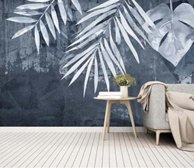 3D Gray Leaves 960 Wall Murals Wallpaper AJ Wallpaper 2 