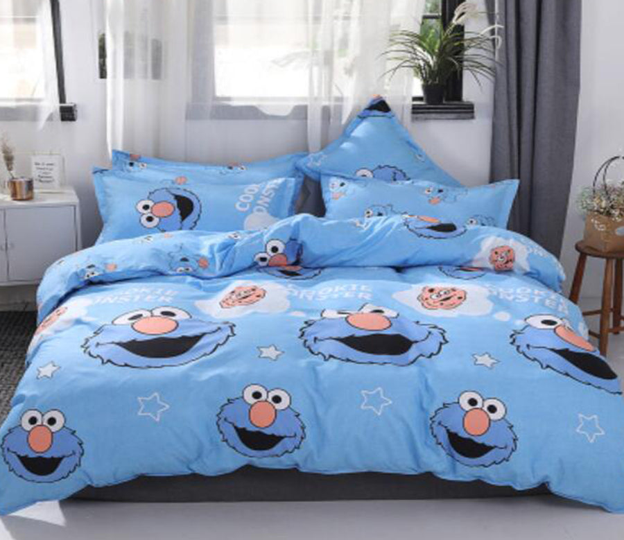 3D Blue Sesame Street 4043 Bed Pillowcases Quilt