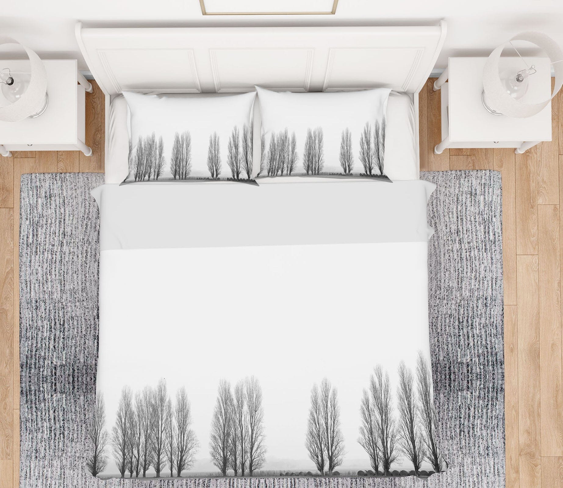 3D White Forest 2117 Marco Carmassi Bedding Bed Pillowcases Quilt Quiet Covers AJ Creativity Home 