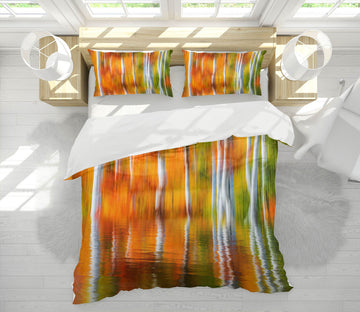 3D Orange Reflection 129 Marco Carmassi Bedding Bed Pillowcases Quilt